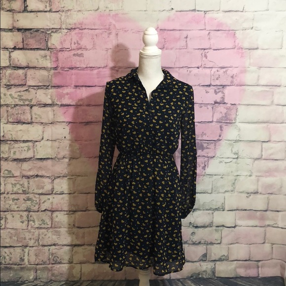 zara heart print dress